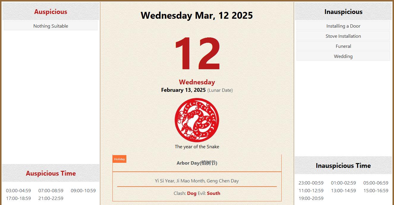 Auspicious Days March 2025